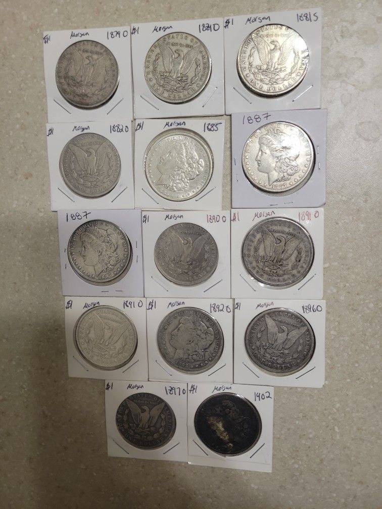 Assorted Morgan Silver Dollars. $45 Each