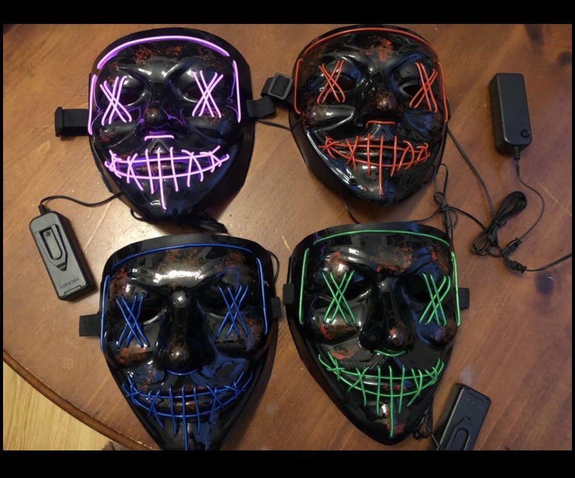 New Purge Halloween Masks Lights Up Battery Not Included. $15 Each