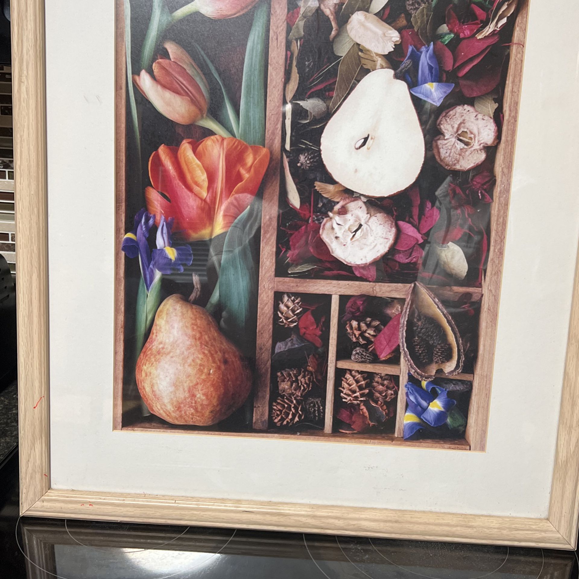 Still Life Showing Fruits With Wooden Frame