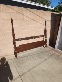 Brown Wooden Bed 