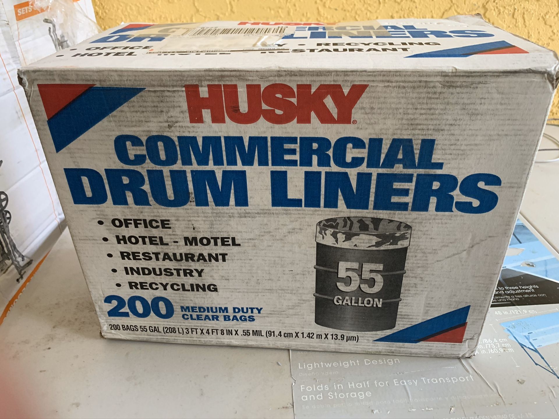 2x boxes brand new 55 gallon 200 count each box commercial drum liners clear bags both boxes 30 cash