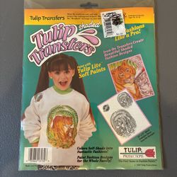 Tulip Shaded Transfers Endangered Species Tiger Iron-On Paint Vintage 1990 DIY