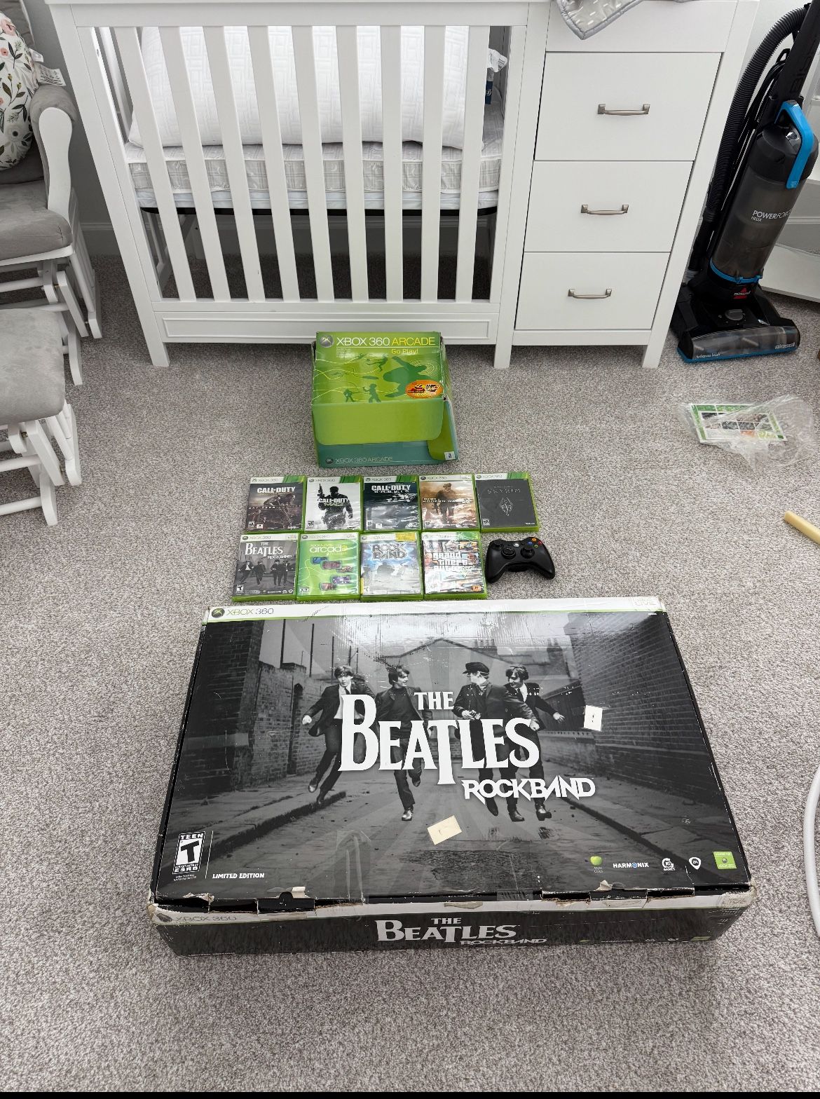 Xbox 360 With Games And Rock band Set