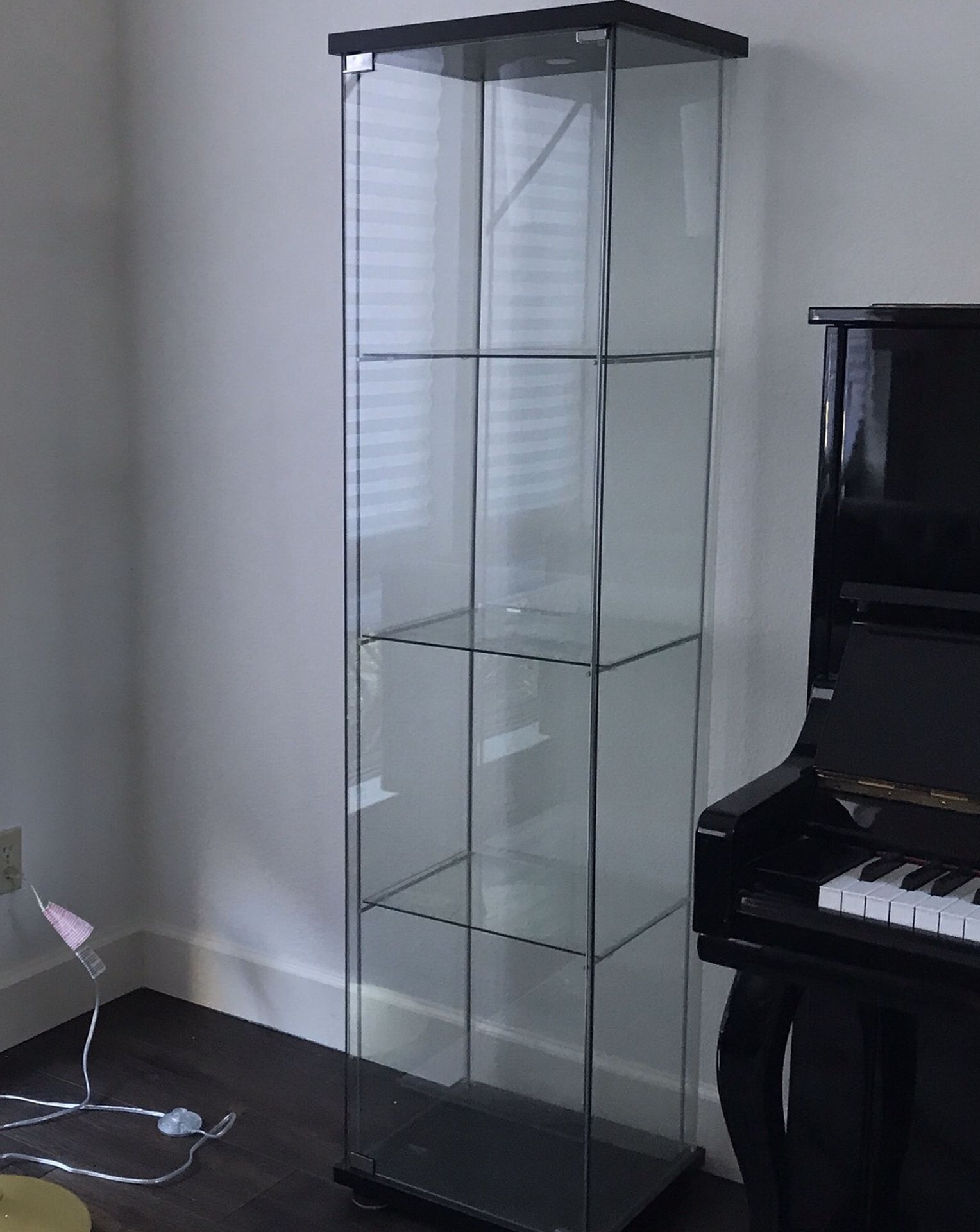 Glass Display Case Cabinet With 4 Shelves