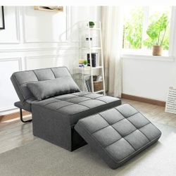 BRAND NEW VONANDA SOFA BED CONVERTIBLE CHAIR. 4 IN 1 FOLDING OTTOMAN. DARK GRAY