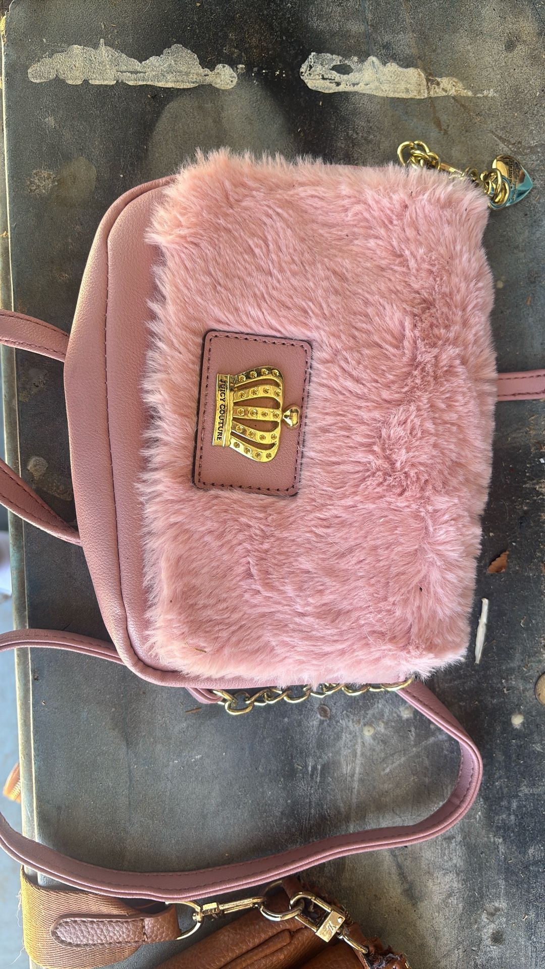 Juicy Couture Pink Faux Fur Shoulder Bag