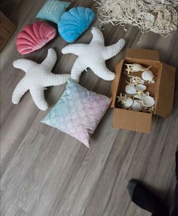 Aquarium Sea Decorations seashells + pillows