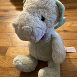 Animal Adventure 13" Green Dragon Plush Purple Bow Tie Toy 2021 Lovey Friend