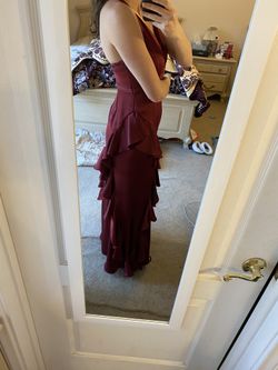 Bloomingdales top burgundy dress