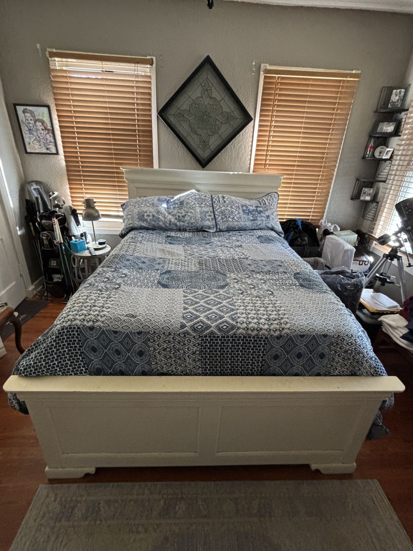 Mattress + bed frame (headboard and footboard) *can be sold separately*