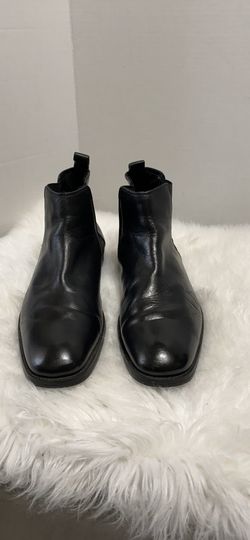 Aston Grey Black Leather Slip-On Ankle Boots "Lewis" Men's 8.5M