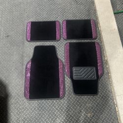 Bling Bling Car Mats Floor Mats for Women 4Pcs Rhinestone Crystal Diamond Sparkly Glitter Carpet Universal for SUV Sedan Car Trucks 