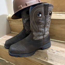 Botas De Cascillo Durango 9.5w Con Casco Pido $$150 Por Todo