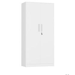 M-Metal Storage Cabinet, 72" H Lockable Steel Cabinets with Locking Doors, Storage Locker with Adjustable Shelves for Office, Home, Garage, Gym, Schoo