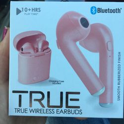 NWT Bluetooth Wireless Earbuds With Changing Case Pink
