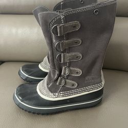 SOREL Joan of Arctic Winter Snow Boots Size 7 Grey NL2429-052