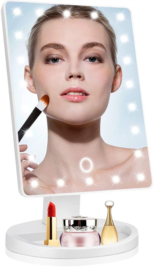 Vanity Makeup Mirror w/LED Lights Touch Control Battery Operated