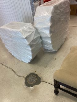 modern sculptural/geometric side tables or stools