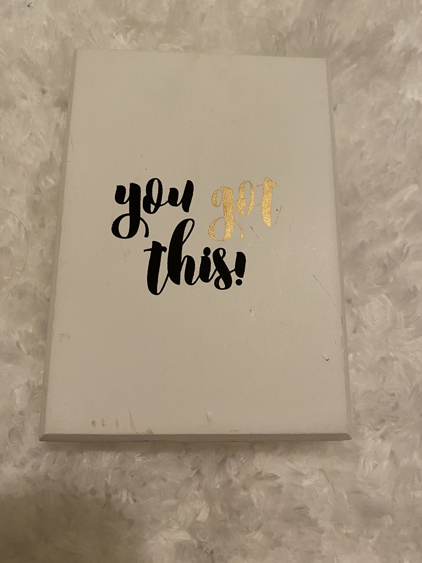 Small Wood Canvas Art - White, Gold, Black - “You Got This”