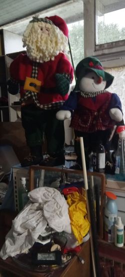 Santa Claus and Snowman Christmas Figures Set