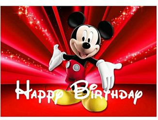 Mickey Mouse backdrop - Happy Birthday