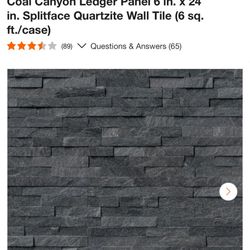 MSI Coal Canyon Ledger Panel 6 in. x 24 in. Splitface Quartzite Wall Tile (6 sq. ft./case)