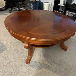 Wooden Coffee Table - Circular 40” Diameter 