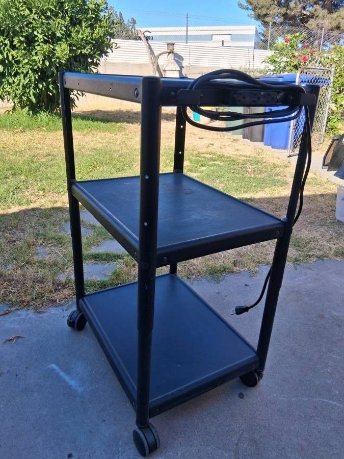 rolling utility cart with wheels and Power Strip - $60