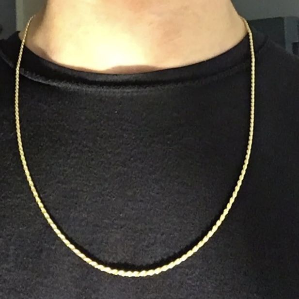 Gold Chain Rope Chain 24in 2mm 925 Italy