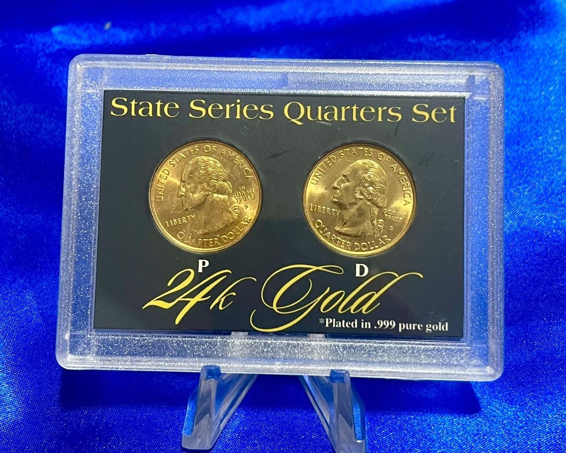 1999 State Quarter 24k Gold Plated coin set, New sealed