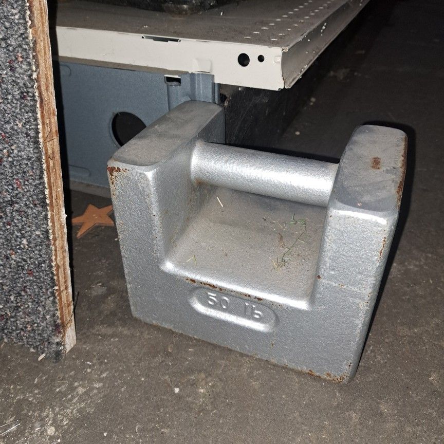 Cast Iron Painted Grip Handle Test Weight 50lb Mass Nist
