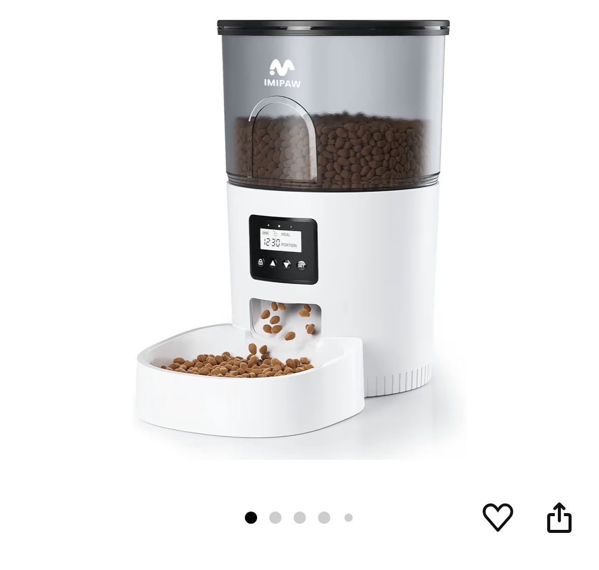 Automatic Cat Feeders, 3L Timed Cat Dry Food Dispenser, Dual Power Supply, Programmable Portion Size, Auto Pet Feeder for Cats and Small Dogs