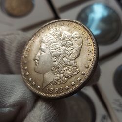 HIGH  GRADE RESTRIKE 1X1 US (1892CC) MORGAN SILVER PLATED 26.7 GRAMS.