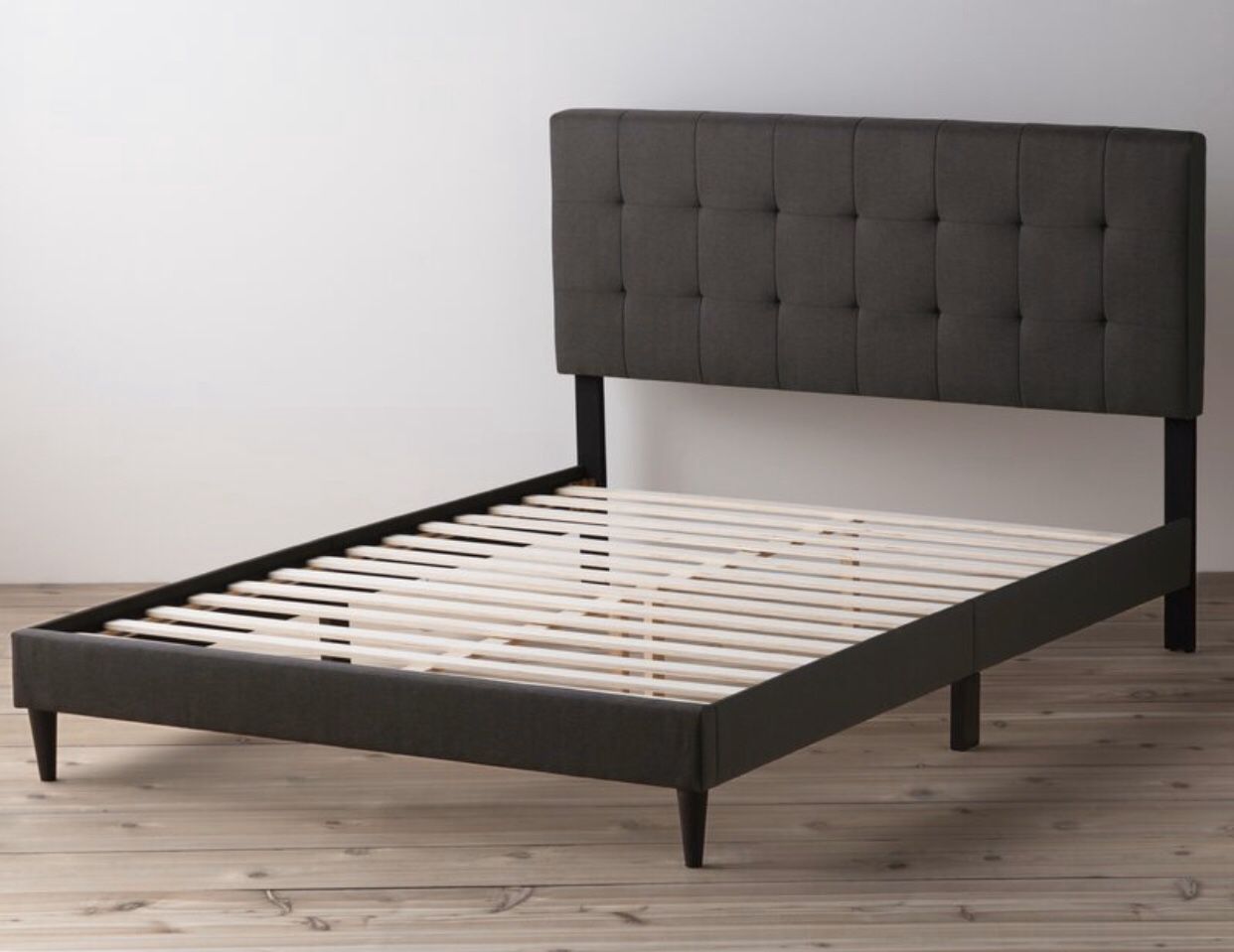 Upholstered queen bed frame
