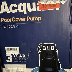 Acquaer 1/4 HP Automatic Swimming Pool Cover Pump, 115 V Submersible Pump with 3/4” Check Valve Adapter & 25ft Power Cord, 2250 GPH Water Removal for 