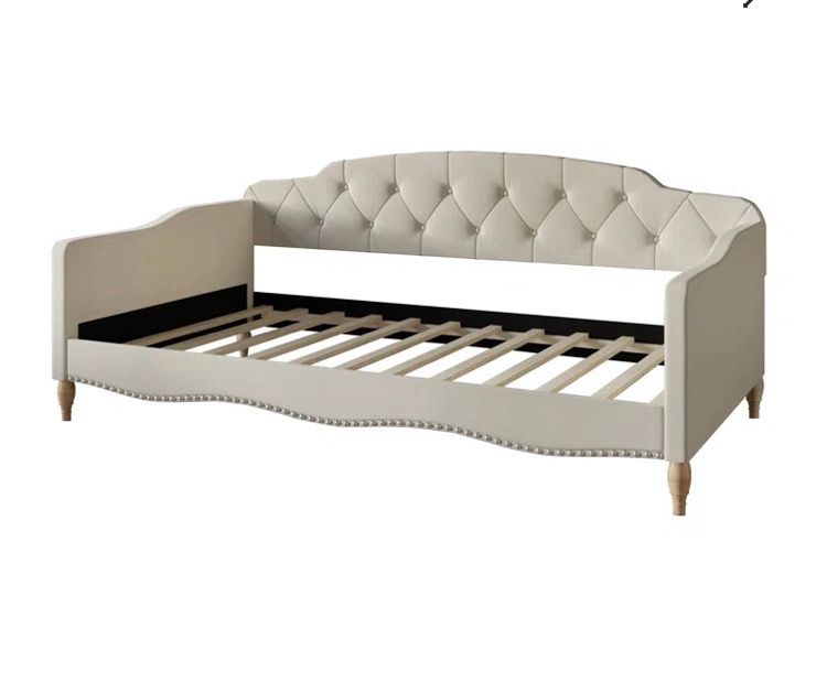 Elehant Day Bed Ivory With Full Size Mattress 