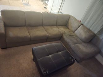 Tan Microfiber Sectional Sofa