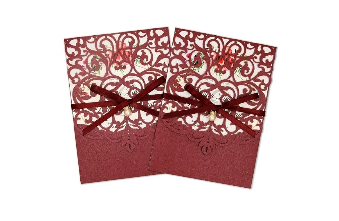 New Laser Cut Invitations, 40pcs Wedding Invitation with Envelope, Blank Inner Sheet & Rsvp Cards, Quinceanera Invitations for Wedding Invite