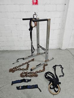 $135Everithing. Body-Solid Dip Station+Gymnastic Rings+Chains, and Wrist Wraps. Notsellingseparately
