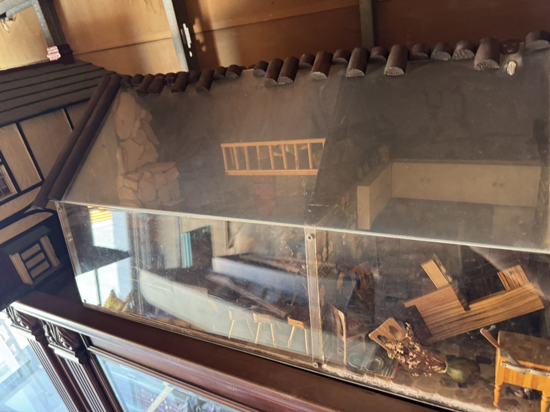 Wooden Glass Vintage Doll House