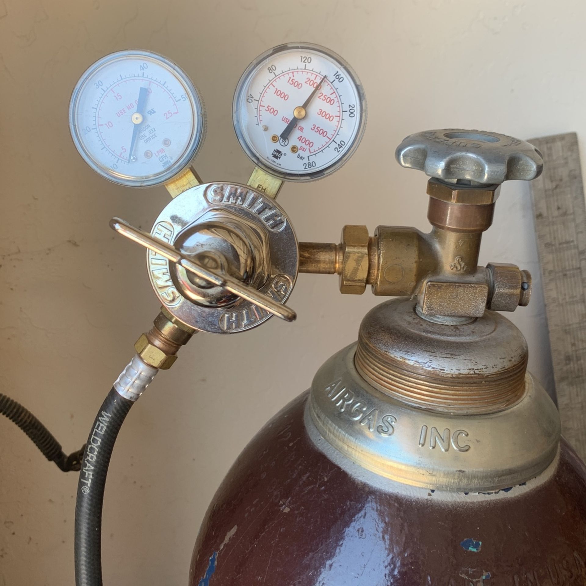 MiG Welder Tank 75/25 Argon And Carbon Dioxide , Only Tank , No Pressure Gauge,