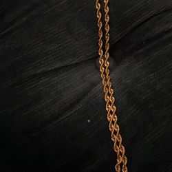 Gold Rope Chain And Nugget Ring