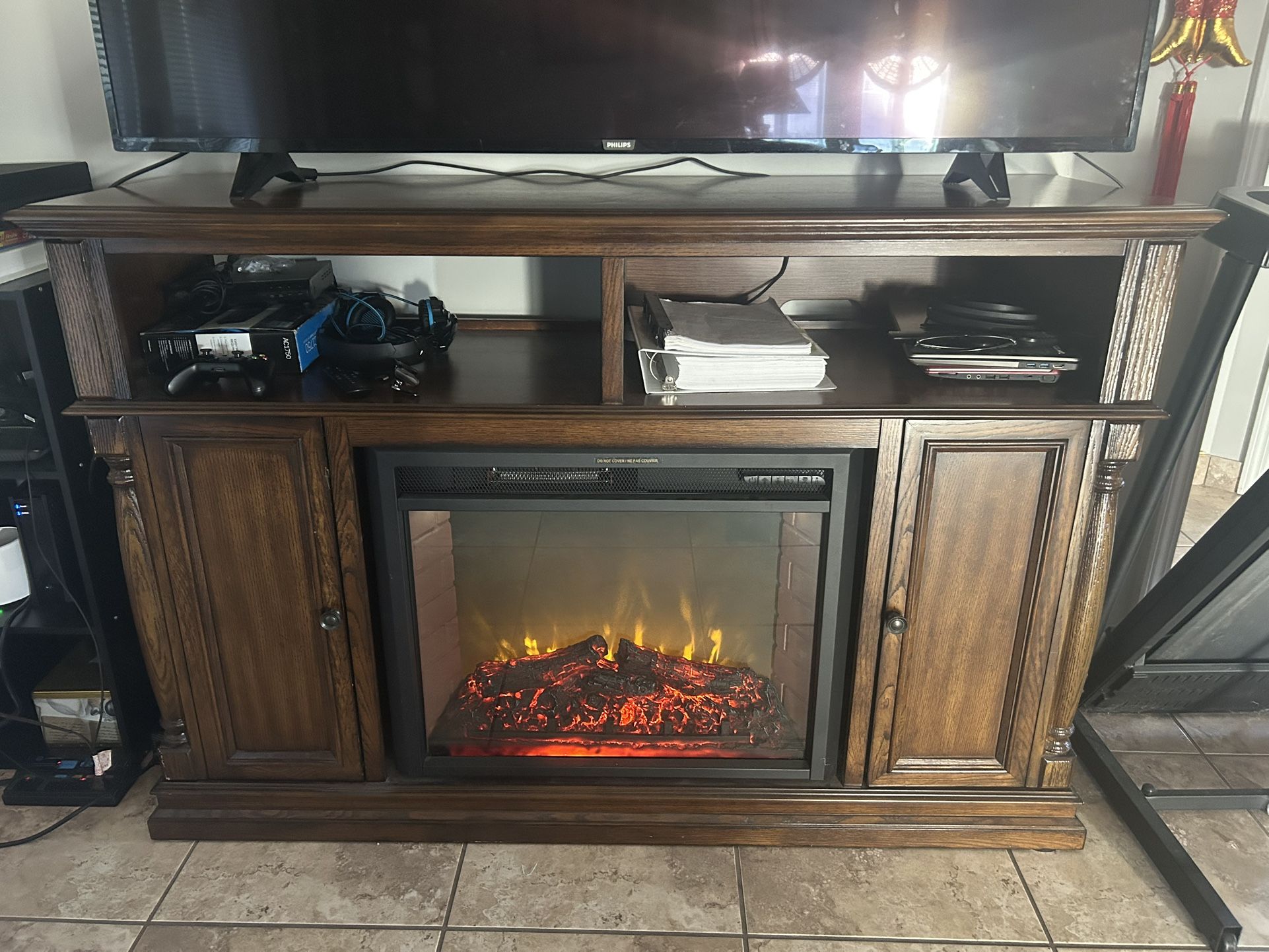 TV Stand with fireplace