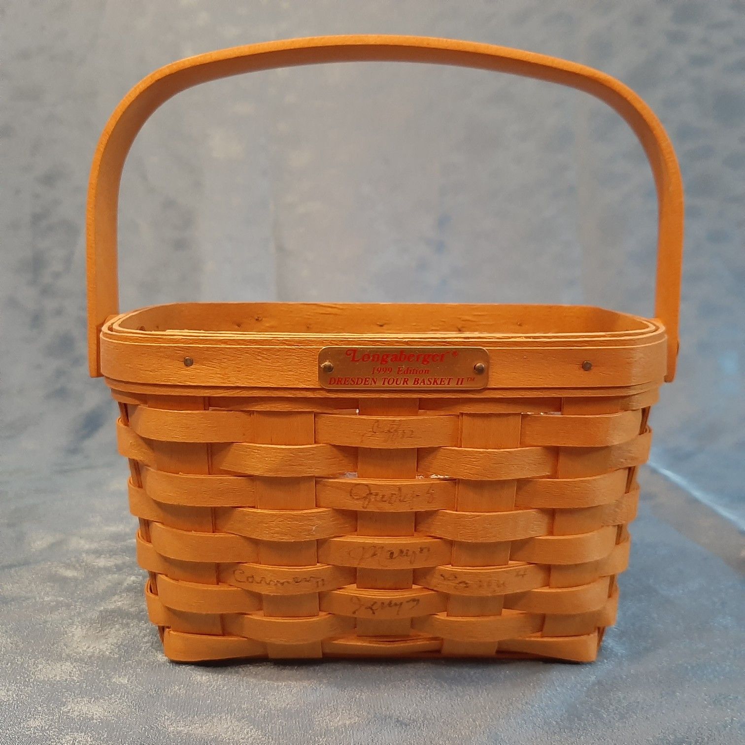 Longaberger basket Dresden Tour Basket II Autographed Signed w liner