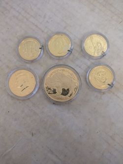 24kt gold plated commemorative presidential coins