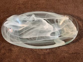 Beautiful Vintage Vitrocolor Spain Recycled Art Glass Swirl Bowl