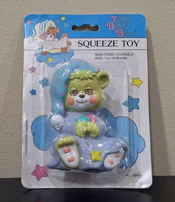 VINTAGE TEDDY BEDDY BEAR PURPLE SQUEEZE TOY - SEALED
