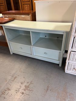 Pale blue tv stand (in store)