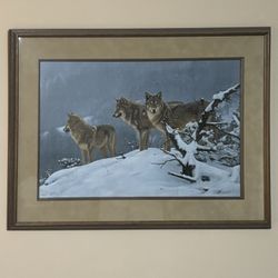 Three Wolves framed Painting