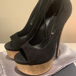 Giuseppe Zanotti Denny 115 Skyhigh Plataform Pumps Black Suede like New !!!